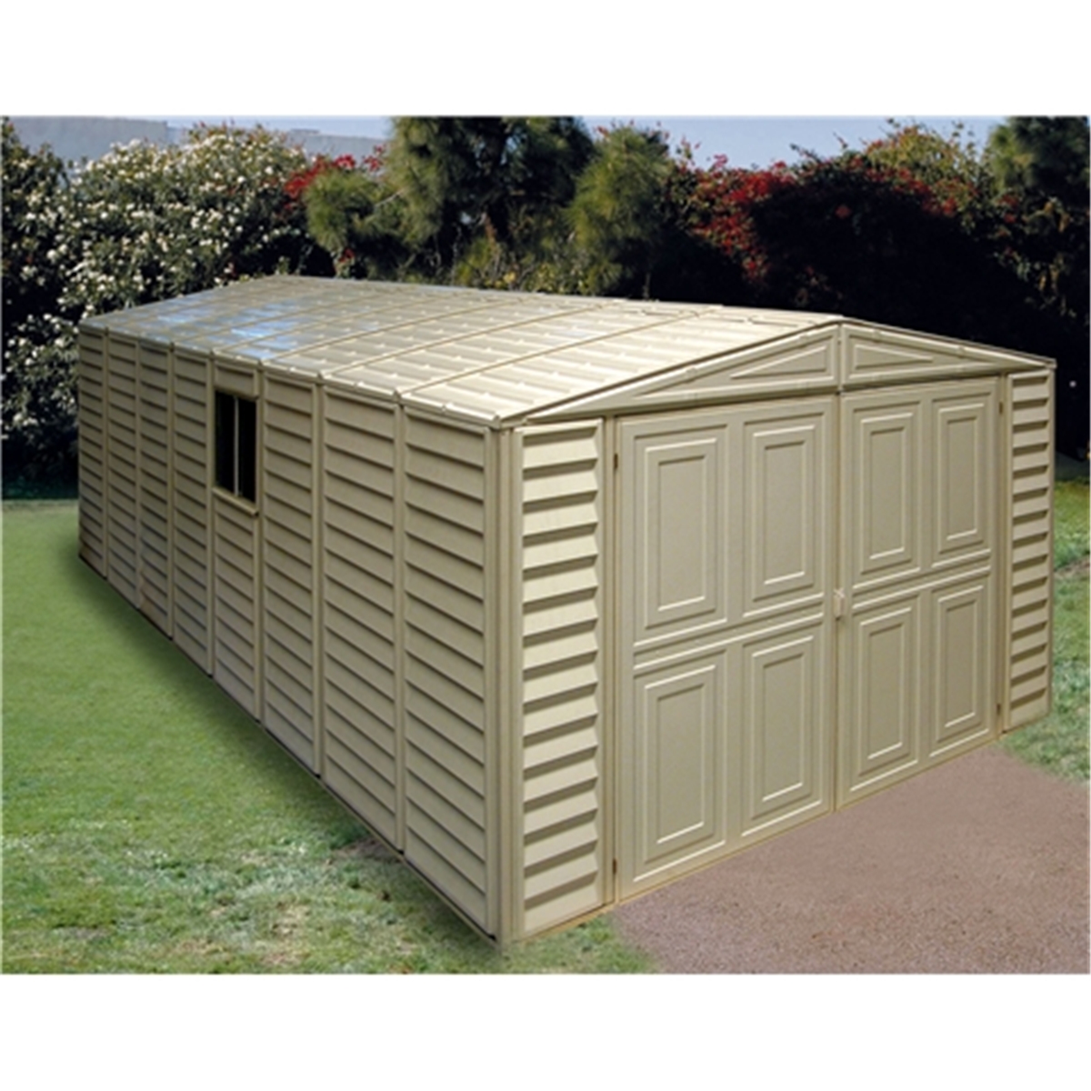 10 x 21 Select Duramax Plastic PVC Garage With Steel Frame (3.22m x 6.38m) ShedsFirst