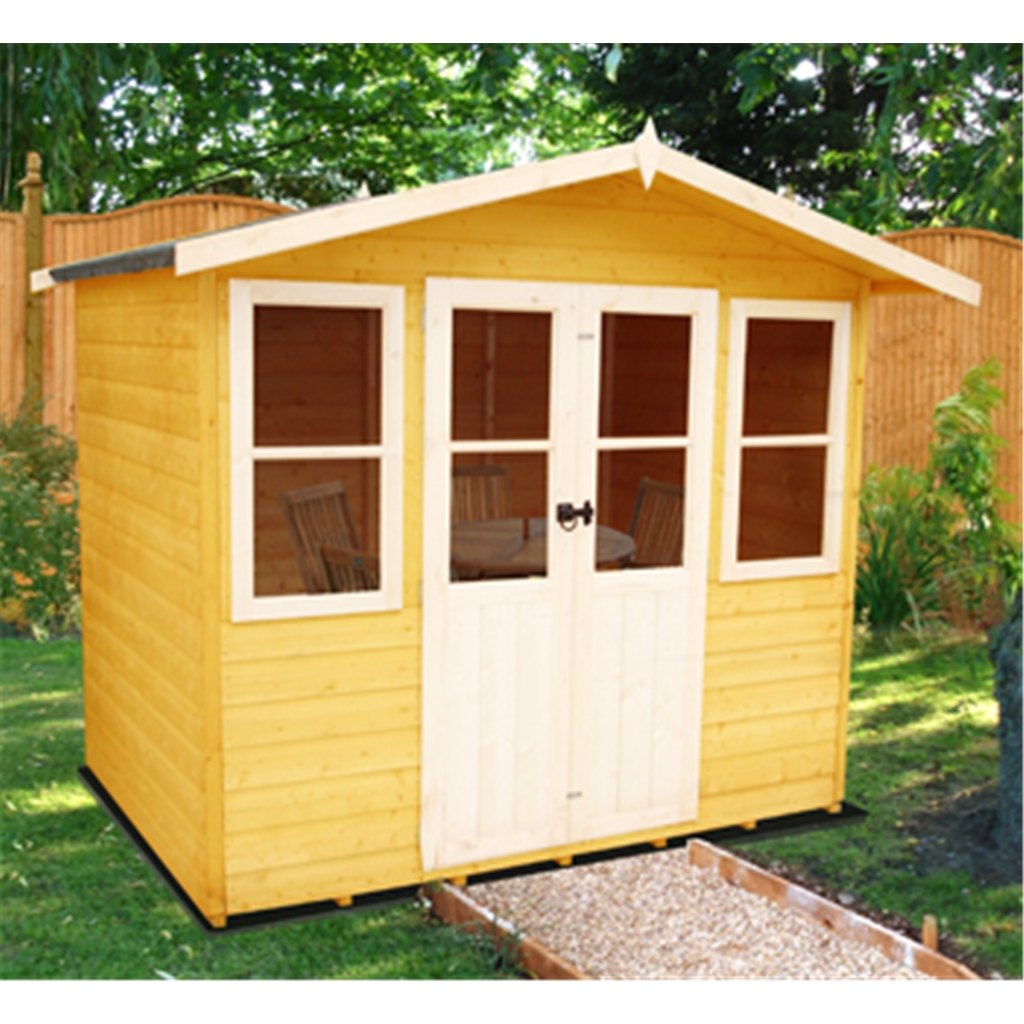 7 x 5 Summerhouse + Half Glazed Double Doors (12mm Tongue and Groove