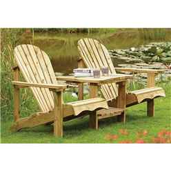 2 Seater Softwood Adirondack Garden Companion Seats (6ft X 3ft)