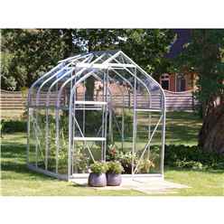 6 X 6 Premier Single Door Aluminium Greenhouse - Curved Eaves