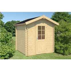 2.2m X 2.2m Log Cabin - Single Glazing (28mm Wall Thickness) - Single Door - *flash Reduction - Fast Delivery