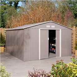 Cheshire 10 x 12 Metal Apex Shed – Light Grey