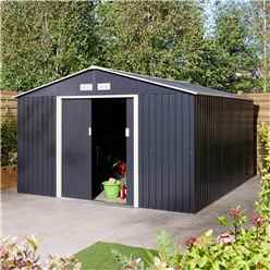 Cheshire 10 x 12 Metal Apex Shed – Dark Grey