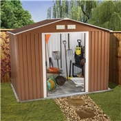 BRISTOL - 8ft x 6ft Premier Woodgrain Metal Shed (2.62m x 1.84m) + FREE 24HR DELIVERY