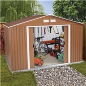 BRISTOL - 10ft x 8ft Premier Woodgrain Metal Shed (3.22m x 2.44m) + FREE 24HR DELIVERY