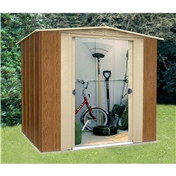 Madrid - 6FT x 5FT PREMIER WOODGRAIN METAL SHED (1.83m x 1.54m)