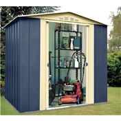 Madrid - 6FT x 5FT PREMIER BLUE METAL SHED (1.83m x 1.54m)