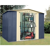 Madrid - 8FT x 6FT PREMIER BLUE METAL SHED (2.45m x 1.85m)