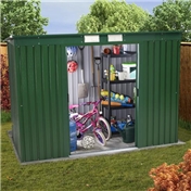 BRISTOL - 6ft x 4ft Premier Pent All Green  Metal Shed + FREE 24HR DELIVERY