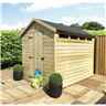12 X 5 Security Pressure Treated Tongue & Groove Apex Shed + Single Door + Safety Toughened Glass + 12mm Tongue Groove Walls ,floor And Roof With Rim Lock & Key