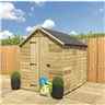5 X 4  Super Saver Pressure Treated Tongue And Groove Apex Shed + Single Door + Low Eaves