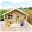 6 X 6 (6 X 4 + 2 Verandah) Hideout Wooden Playhouse With Apex Roof, Single Door And Window + T&g Verandah