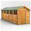 20 x 6 Overlap Apex Shed - Double Doors - 10 Windows - 12mm Tongue and Groove Floor and Roof