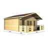 5m X 4m (16 X 13) Log Cabin (2092) - Double Glazing + Double Doors - 34mm Wall Thickness