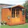 7 X 7 - Premier Wooden Summerhouse + Veranda - Double Doors - 12mm T&g Walls & Floor