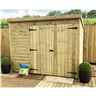 8 X 4 Windowless Pressure Treated Tongue And Groove Pent Shed With Double Doors (please Select Left Or Right Doors)