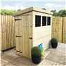 9 X 3 Pressure Treated Tongue And Groove Pent Shed With 3 Windows And Side Door + Safety Toughened Glass (please Select Left Or Right Panel For Door)