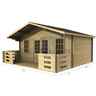 5m X 3m (16 X 10) Apex Log Cabin (2089) - Double Glazing + Double Doors - 44mm Wall Thickness