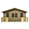 5m X 3m (16 X 10) Apex Log Cabin (2087) - Double Glazing + Double Doors - 44mm Wall Thickness
