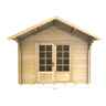 3m X 3m (10 X 10) Apex Log Cabin (2035) - Double Glazing + Double Doors - 34mm Wall Thickness