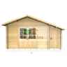 15 X 12 (4.5m X 3.5m) Apex Log Cabin (2080) -  Double Glazing + Single Door - 70mm Wall Thickness