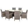 6 Seater - 7 Piece - Deluxe Rattan Elipse Oval Carver Dining Set - Table With 6 Carver Chairs Including Cushions - Free Next Working Day Delivery (Mon-Fri)