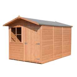 Installed - 10 X 7 (2.97m X 2.05m) - Tongue And Groove - Apex Garden Wooden Shed / Workshop - 1 Window - Single Door - 12mm Tongue And Groove Floor Installation Included