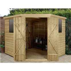 8ft X 8ft Pressure Treated Overlap Corner Shed (3.4m X 2.8m) - Core