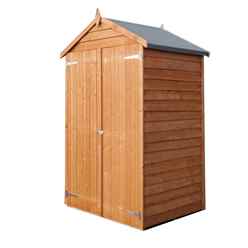 4 X 3 - Apex Windowless Pressure Treated Overlap Shed - Double Doors