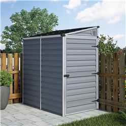 6 X 4 (1.75m X 1.17m) Single Door Pent Plastic Shed With Skylight Roofing