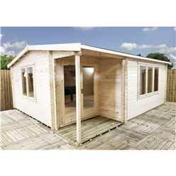 Installed 4m X 5m Premier Home Office Apex Log Cabin (single Glazing) - Free Floor & (70mm)
