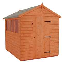 8 X 6 Tongue And Groove Apex Shed With 4 Windows And Single Door (12mm Tongue And Groove Floor And Roof)