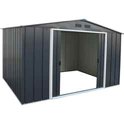 10 X 10 Value Apex Metal Shed - Anthracite Grey (3.22m X 3.02m)