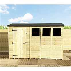 13 X 8  Reverse Super Saver Pressure Treated Tongue And Groove Apex Shed + Single Door + High Eaves 72 + 3 Windows