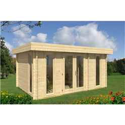 4.7m X 3.2m Budget Apex Log Cabin - Pent (233) - Double Glazing (40mm Wall Thickness)