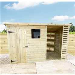 11 X 5 Pressure Treated Tongue And Groove Pent Shed With Storage Area + 1 Window