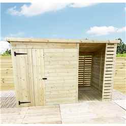 10 X 4 Pressure Treated Tongue And Groove Pent Shed With Storage Area Windowless