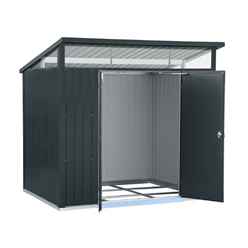 8 X 6 Heavy Duty Apex Metal Shed - Anthracite Grey