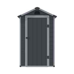 4 X 6 (1.34m X 1.92m) Single Door Apex Plastic Shed - Dark Grey