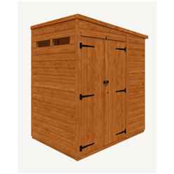 4 x 6 Tongue and Groove Double Doors Security Shed (12mm Tongue and Groove Floor and Pent Roof)+