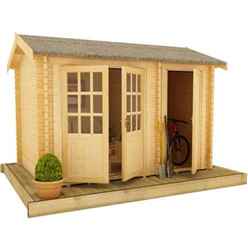 12ft x 8ft Storage 44mm Log Cabin With Double Glazing (19mm Tongue and Groove Floor and Roof) (3550x2350)