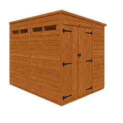 8 x 6 Tongue and Groove Double Doors Security Shed (12mm Tongue and Groove Floor and Pent Roof)