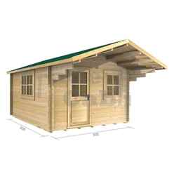 3m X 3m (10 X 10) Apex Log Cabin (2025) - Double Glazing + Single Door - 34mm Wall Thickness