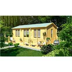 7m X 4m (23 X 13) Apex Reverse Log Cabin (5150) - Double Glazing - 44mm Wall Thickness