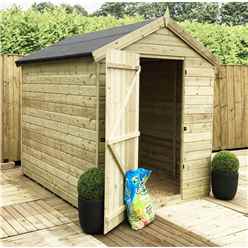 9 X 6 Premier Windowless Pressure Treated Tongue And Groove Apex Shed With Higher Eaves And Ridge Height And Single Door - 12mm Tongue And Groove Walls, Floor And Roof