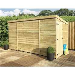 10 X 4 Windowless Pressure Treated Tongue And Groove Pent Shed With Side Door (please Select Left Or Right Door)