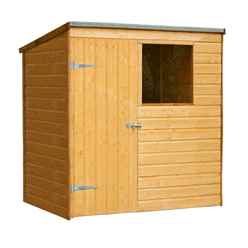 6 X 4 (1.8m X 1.3m) Shiplap Wooden Pent Shed With Single Door And 1 Window