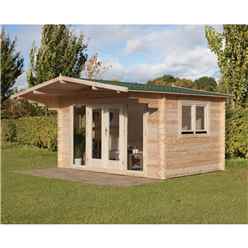 4.0m X 3.0m Apex Log Cabin With Double Doors (double Glazing) + 34mm Machined Logs **includes Free Shingles**