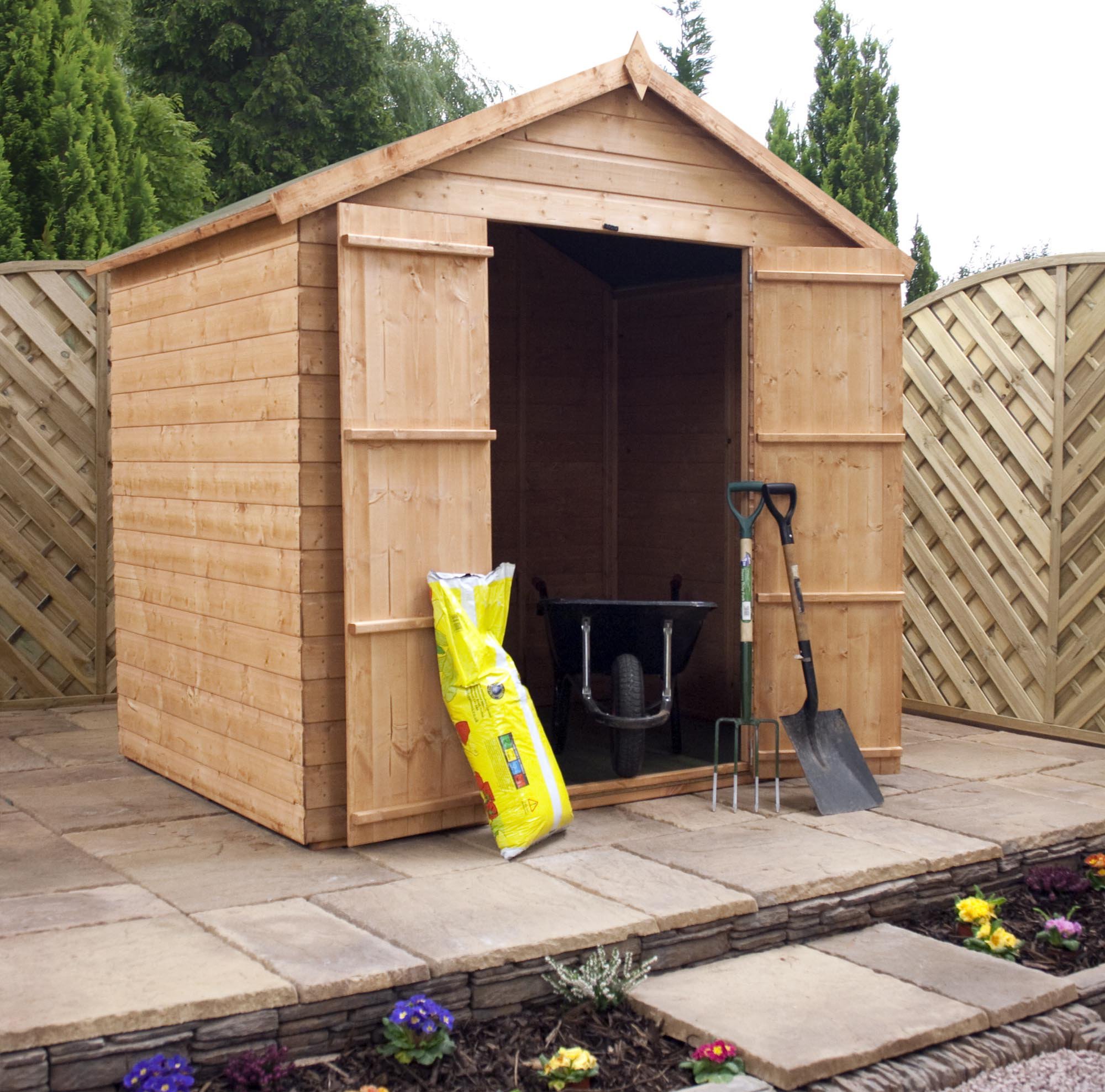 5 x 7 Windowless Tongue    and Groove Apex Shed With Double 