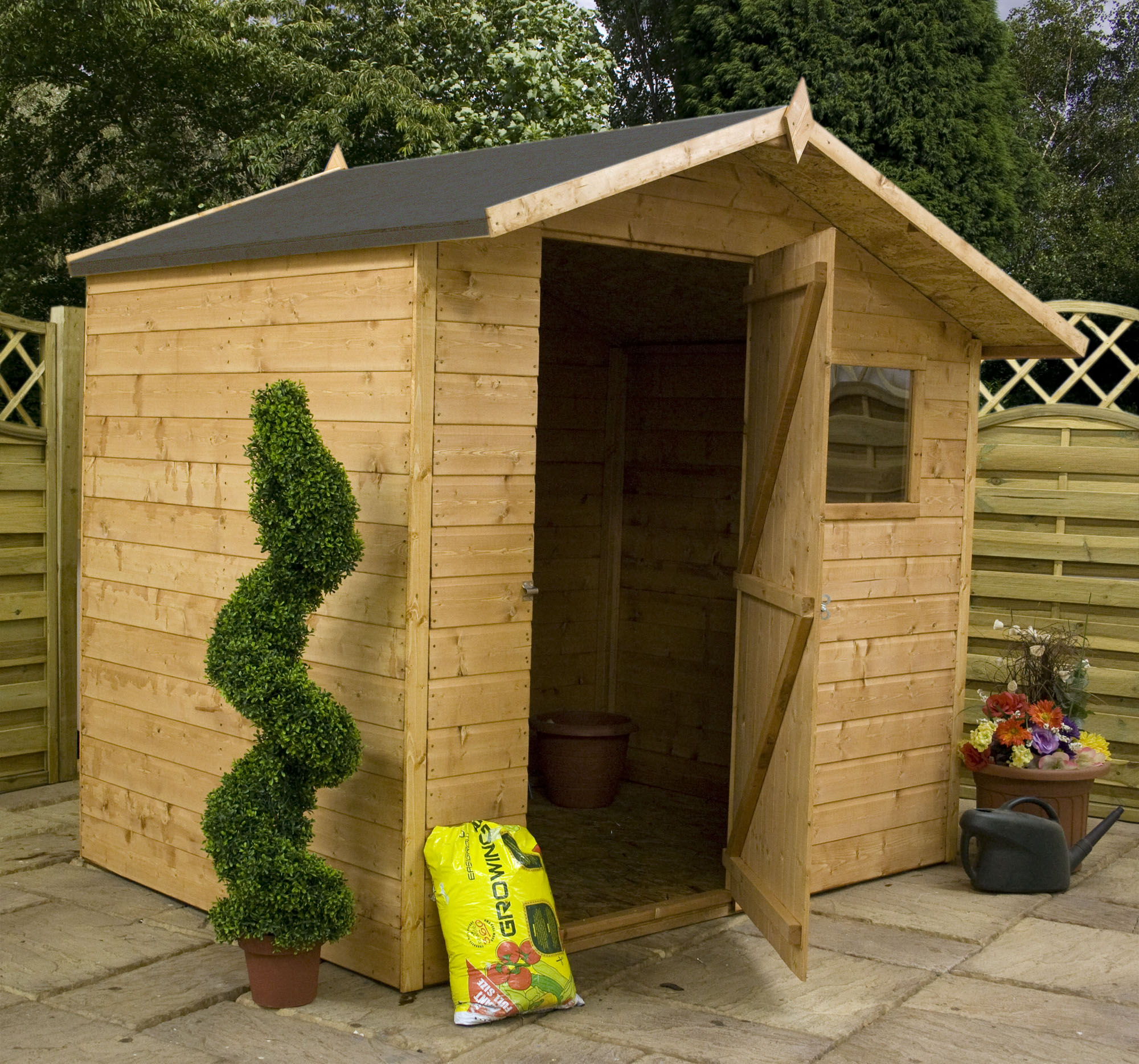 7 x 5 tongue and groove offset apex shed 10mm solid osb